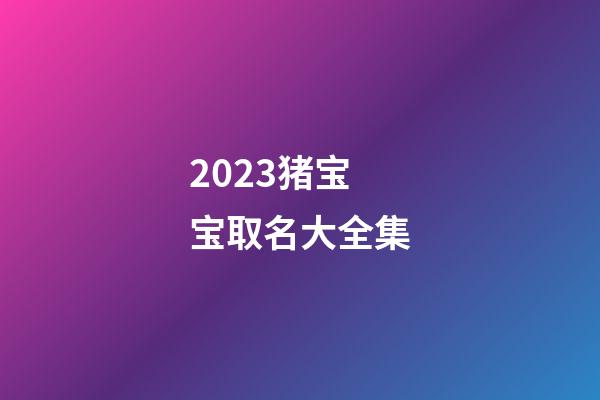 2023猪宝宝取名大全集