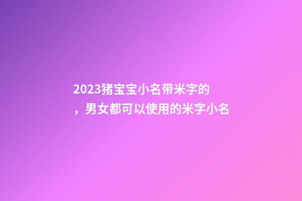 2023猪宝宝小名带米字的，男女都可以使用的米字小名
