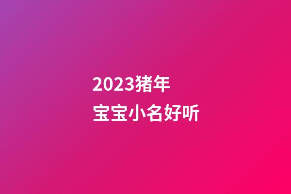2023猪年宝宝小名好听