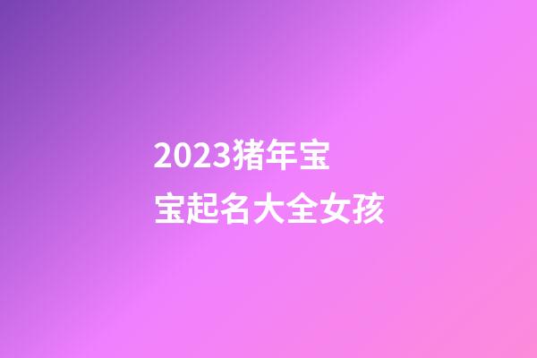 2023猪年宝宝起名大全女孩