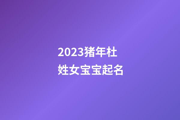 2023猪年杜姓女宝宝起名
