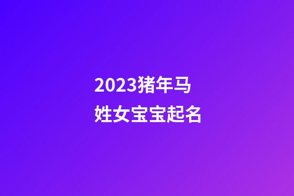 2023猪年马姓女宝宝起名