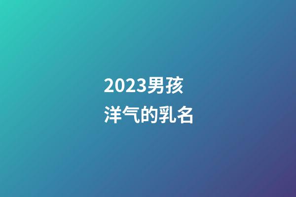2023男孩洋气的乳名