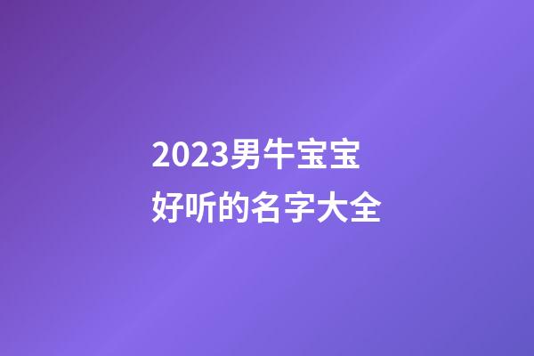 2023男牛宝宝好听的名字大全