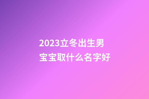 2023立冬出生男宝宝取什么名字好
