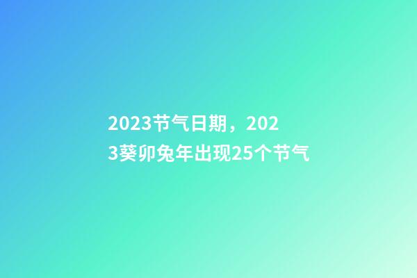 2023节气日期，2023葵卯兔年出现25个节气-第1张-观点-玄机派