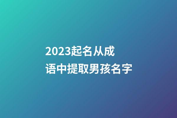 2023起名从成语中提取男孩名字
