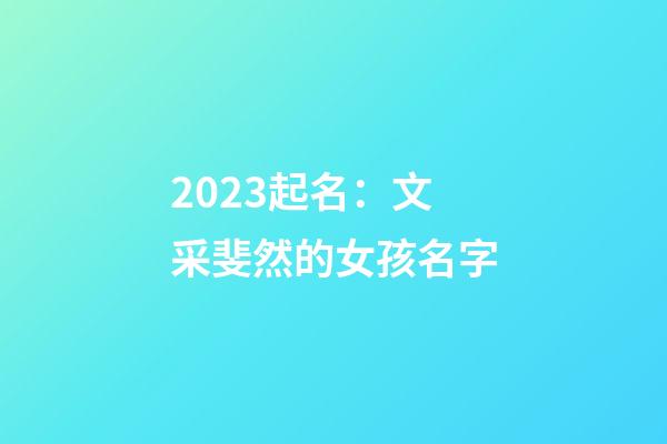2023起名：文采斐然的女孩名字