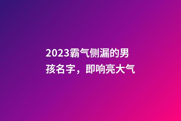 2023霸气侧漏的男孩名字，即响亮大气