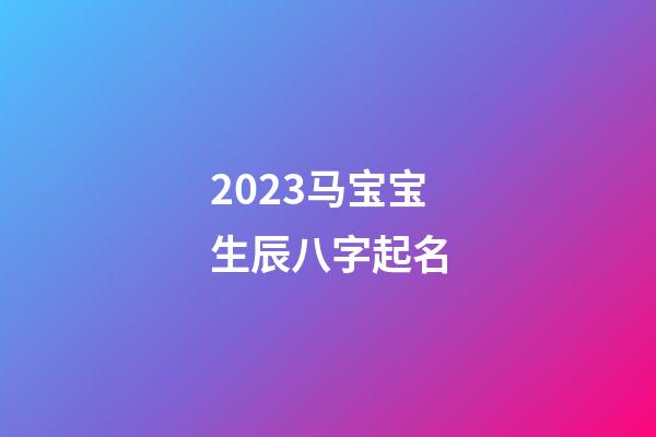 2023马宝宝生辰八字起名