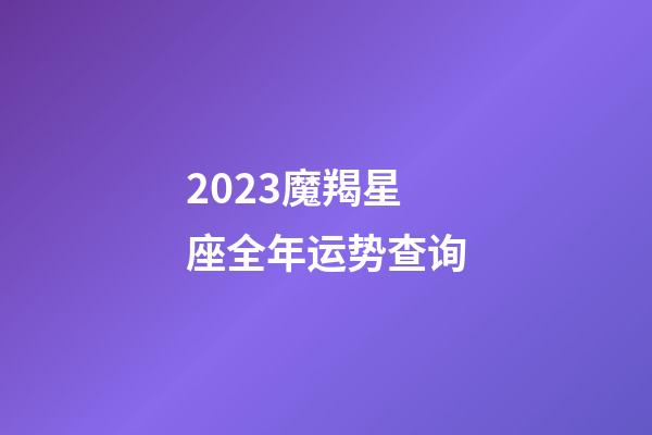 2023魔羯星座全年运势查询-第1张-星座运势-玄机派