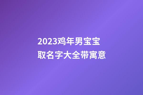 2023鸡年男宝宝取名字大全带寓意
