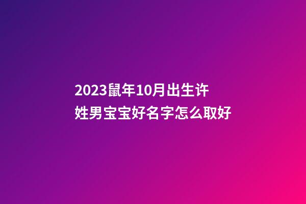 2023鼠年10月出生许姓男宝宝好名字怎么取好