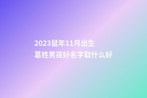 2023鼠年11月出生葛姓男孩好名字取什么好