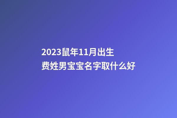 2023鼠年11月出生费姓男宝宝名字取什么好