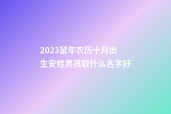 2023鼠年农历十月出生安姓男孩取什么名字好
