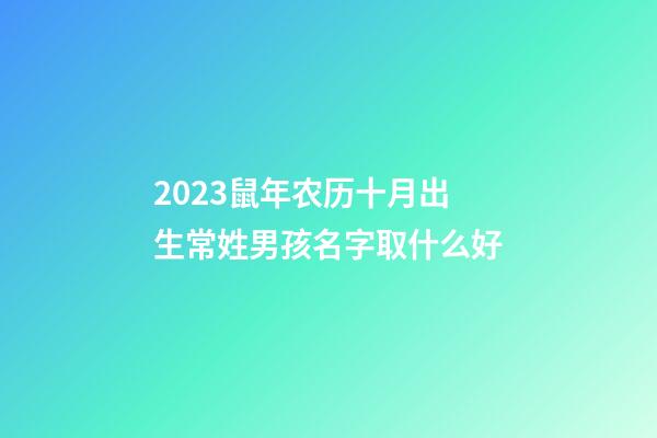 2023鼠年农历十月出生常姓男孩名字取什么好