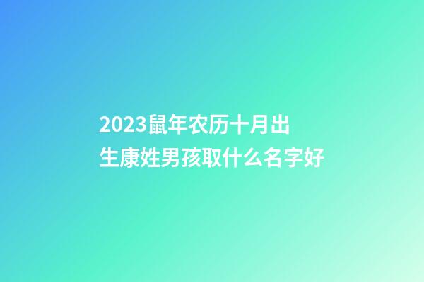 2023鼠年农历十月出生康姓男孩取什么名字好