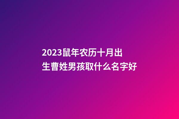 2023鼠年农历十月出生曹姓男孩取什么名字好