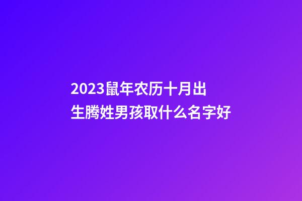 2023鼠年农历十月出生腾姓男孩取什么名字好