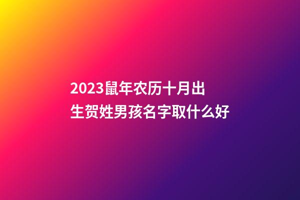 2023鼠年农历十月出生贺姓男孩名字取什么好