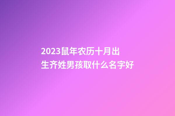 2023鼠年农历十月出生齐姓男孩取什么名字好