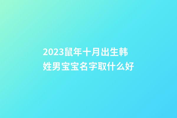 2023鼠年十月出生韩姓男宝宝名字取什么好