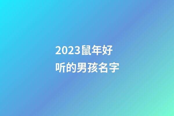 2023鼠年好听的男孩名字