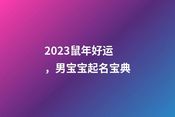 2023鼠年好运，男宝宝起名宝典