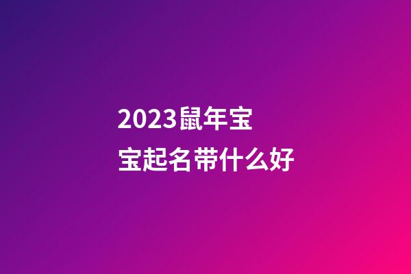 2023鼠年宝宝起名带什么好