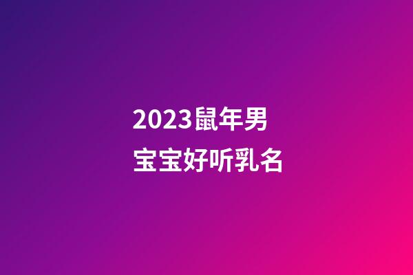 2023鼠年男宝宝好听乳名