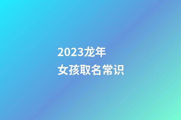 2023龙年女孩取名常识