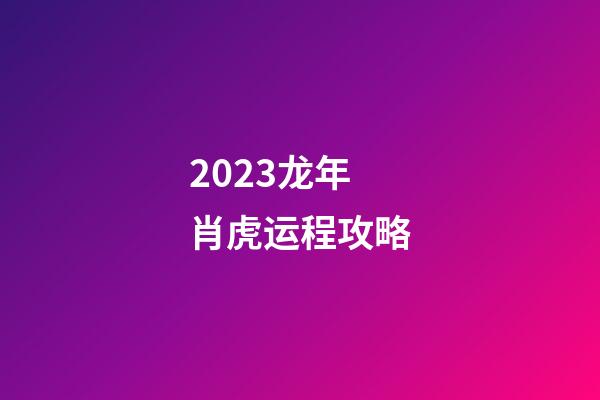 2023龙年肖虎运程攻略
