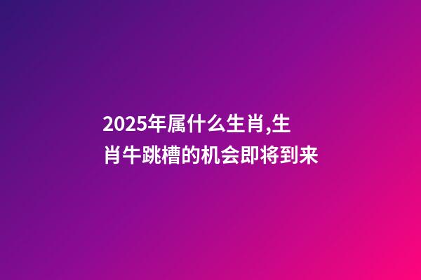 2025年属什么生肖,生肖牛跳槽的机会即将到来-第1张-观点-玄机派