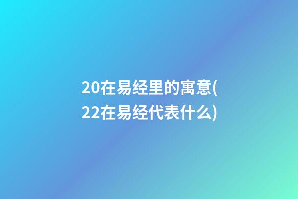 20在易经里的寓意(22在易经代表什么)