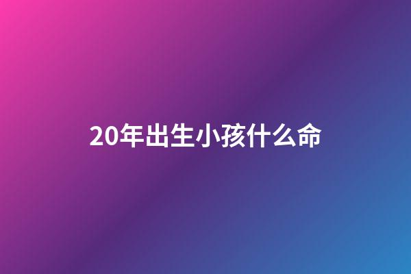 20年出生小孩什么命
