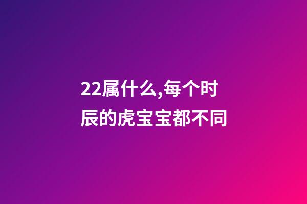 22属什么,每个时辰的虎宝宝都不同-第1张-观点-玄机派