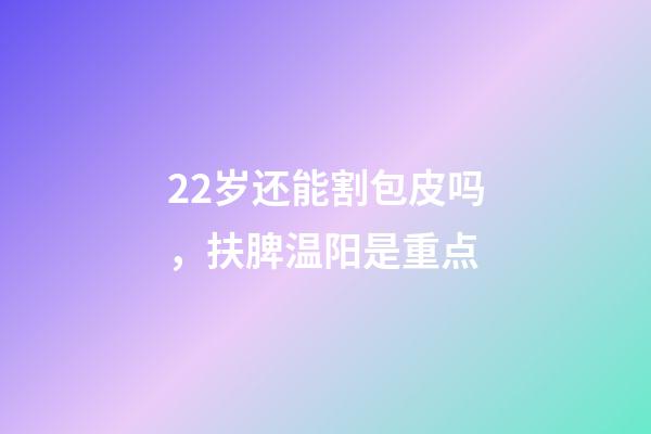 22岁还能割包皮吗，扶脾温阳是重点-第1张-观点-玄机派