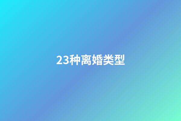 23种离婚类型