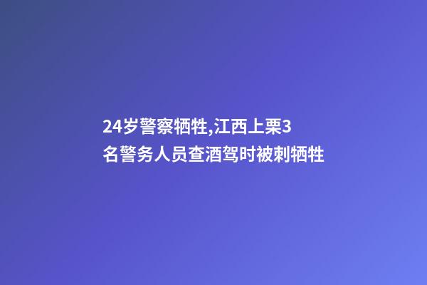 24岁警察牺牲,江西上栗3名警务人员查酒驾时被刺牺牲-第1张-观点-玄机派