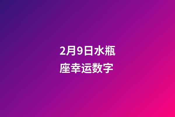 2月9日水瓶座幸运数字-第1张-星座运势-玄机派