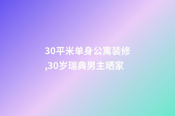 30平米单身公寓装修,30岁瑞典男主晒家-第1张-观点-玄机派