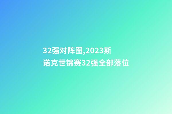 32强对阵图,2023斯诺克世锦赛32强全部落位-第1张-观点-玄机派
