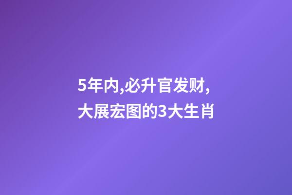 5年内,必升官发财,大展宏图的3大生肖-第1张-观点-玄机派