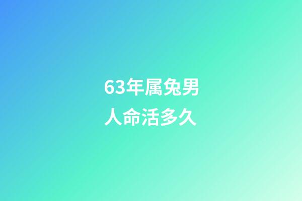 63年属兔男人命活多久(63年、75年的卯兔之人:没有“阅历”过这些,你还是太嫩了!)-第1张-观点-玄机派