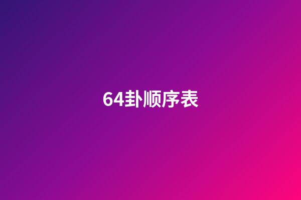 64卦顺序表