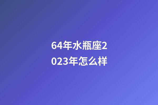 64年水瓶座2023年怎么样-第1张-星座运势-玄机派