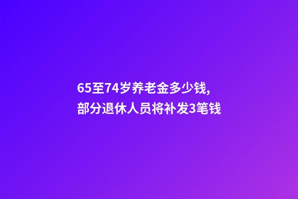 65至74岁养老金多少钱,部分退休人员将补发3笔钱-第1张-观点-玄机派