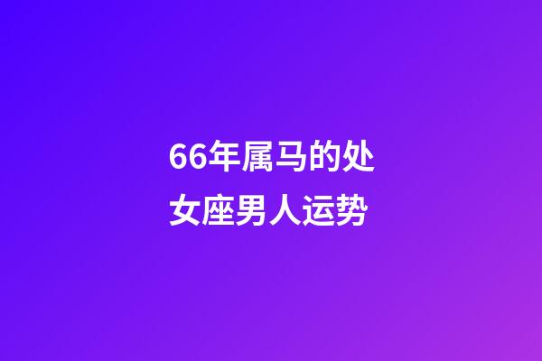 66年属马的处女座男人运势-第1张-星座运势-玄机派