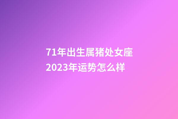 71年出生属猪处女座2023年运势怎么样-第1张-星座运势-玄机派